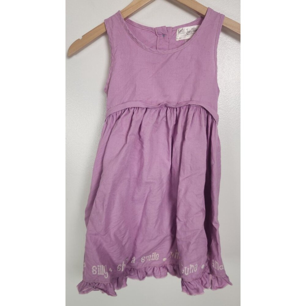 Matilda Jane Girls Sz. 8 Purple Hemingway Sleeveless Linen Blend Dress